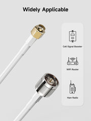 Coaxial Cable RG58 SMA Male to N Male 5m(16.4ft) Low Loss Weatherproof Extension Cable for Cell Phone Signal Booster WiFi Router 2G 3G 4G LTE Antenna