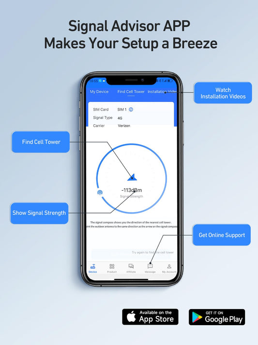 N70 Cell Phone Signal Booster with Smart Screen Control | Up to 5,000 sq ft Coverage | Boosts 5G & LTE Signal on Band 2, 4, 5, 12, 13,17 and 25